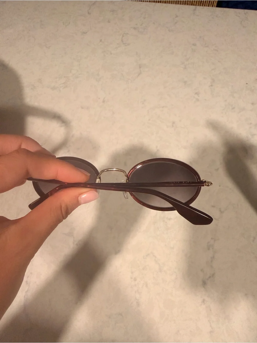 KREWE “KATE” Oval Sunglasses in Bordeaux with Dark Lenses